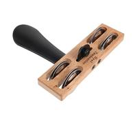 Parliky Pandereta Metálica de Doble Hilera Campanas para Pie, Instrumento de Percusión Portátil y Ligero para Músicos, Acompañamiento Folclórico y Presentaciones en Directo