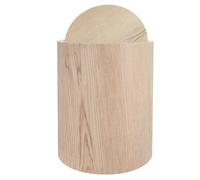 Parliky Papelera Vintage de Plástico con Tapa Diseño Madera Elegante Bote Compacto y Ligero para Sala Dormitorio y Oficina Cubo Basura Silencioso y Resistente