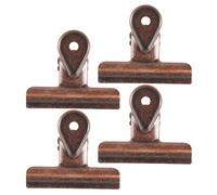 Parliky Pinzas Metálicas para Billetes Vintage de Bronce 65 Mm, Mini Clips Bulldog Retro 4 Piezas para Oficina, Cocina y Organización de Archivos y Bolsas Etiquetas