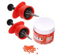 Parliky Pinzas para Cebo de Gusanos de Sangre y Clips Elásticos 1,5x3 de Alta Resistencia, Juego Multifunción 2 Pinzas Rojas y 3000 Unidades de Goma, Herramientas Portátiles para Pesca