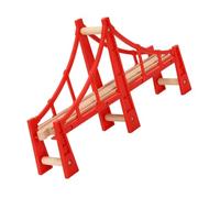 Parliky Puente de Madera Rojo para Vías de Tren Juguete DIY Compatible con Juguetes de Ferrocarril Set Creativo para Regalo Navidad y Cumpleaños
