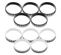 Parliky Pulseras de Silicona Teclas de Piano 12 Unidades 6 Negras y 6 Blancas Brazaletes Notas Musicales para Fiestas Conciertos y Eventos Musicales Accesorio Temático para Amantes