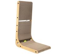 Parliky Rascador Vertical para Gatos con Campanas, Tabla para Rascar de Suelo con Marco de Madera, Diseño L Tamaño Mediano para Interior, Accesorio para Gatos y Gatitos Color Aleatorio