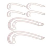 Parliky Reglas curvas francesas para patronaje 6PCS, plantilla de corte y escalado de prendas, reglas de plástico para costura y diseño, herramientas reutilizables con marcas claras para