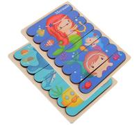 Parliky Rompecabezas de Madera Educativo para Pequeños, Puzzle de Tiras Coloridas Bordes Redondeados, Juguete Preescolar Resistente al Desgaste para Desarrollo Cognitivo y Coordinación