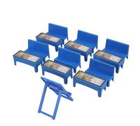 Parliky Set de 13 Piezas Muebles en Miniatura para Casa de Muñecas Escritorio y Silla Azul Pizarra Pequeña Muebles para Muñecas y Útiles Escolares Juguete Educativo para Accesorios