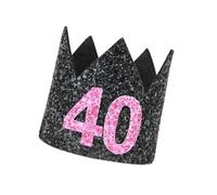 Parliky Sombrero de Cumpleaños Adulto Purpurina, Tiara Brillante Estilo E para Fiesta de Cumpleaños Número 40, Accesorio Festivo para Eventos y Celebraciones
