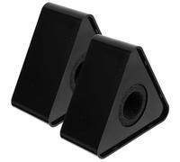 Parliky Soportes Triangulares para Micrófono de Abs Negro Durable, Fáciles de Transportar Placa de Pvc Grabable para Entrevistas Profesionales, Paquete de 2 Unidades