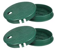 Parliky Tapa Caja de Riego Cubierta para Válvulas del Sistema de Rociadores, Redonda, Plástico, Verde, 4 Piezas, para Caja de Válvula, Uso Exterior y Riego de Jardín