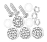 Parliky Tornillos y Tapas Antirrobo para Matrícula de Coche Kit de Fijación de Placas Montaje Seguro y Resistente para Vehículos Color Blanco Material Metálico
