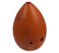 Parliky Xun de Cerámica 8 Agujeros con Forma de Gota, Tono F, Color Marrón Tierra, Instrumento Musical Tradicional para Estudiantes y Niños, Adecuado para Obsequio y Aprendizaje Musical