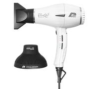 Parlux Ethos Pack con difusor Magic Sense, secador digital profesional con iones negativos, 9 combinaciones de velocidad y temperatura, cable giratorio patentado, potente y ligero, blanco