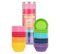 Parmedu 600 Piezas Forros de Papel para Cupcakes: Mini Forros de Papel para Muffins de 3,2 cm, Gruesos & Resistentes, Resistentes al Aceite - 8 Colores del Arco Iris Envoltorios para Cupcakes
