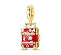 Parmuz Abalorios para pulsera de plata de ley con corazón de amor, cuentas de viaje para pulseras y collares, dijes de trébol y mariposa, regalo para mujer, 4.5-5.0 mm, Plata de ley Zirconia cúbica