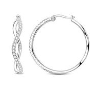 Parmuz Pendientes de aro de plata de ley 925 para mujer, diseño de mariposa, tamaño grande, pequeño, varios pendientes hipoalergénicos, modernos, para fiestas de cumpleaños, Circonita cúbica, Circonia