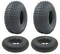 Parnells - 2 Juegos 145/70-6 ATV Tires and Tubes Tr87-50cc 90cc 110cc 75 kg - 2 Capas P319 Wanda Quad Tire, E-Marked, Road Legal - Diámetro 355 mm, Carga Máxima 75 kg -