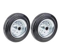 Parnells - 2 Juegos 200x50 mm Neumático de Caucho Macizo sobre Llanta de Acero - Diámetro 200 mm, Ancho 50 mm, Cubo 60 mm, Cojinete de Rodillos 20 mm, Capacidad 200 kg por Rueda