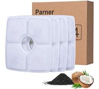 Parner Filtro de Fuente para Gatos, Cartuchos de Filtro de Fuente de Agua para Mascotas, Resina de Intercambio iónico de reemplazo y Filtro de carbón Activado de algodón (4 Paquetes)