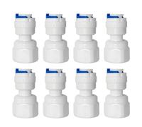 PAROAD 8 piezas en forma de I de ajuste rápido, 1/2 pulgada hembra a 1/4 pulgadas, conector rápido para filtro de agua, ósmosis inversa e instalaciones de agua (1/2 a 3/8 pulgadas (12,7 mm a 9,53 mm)