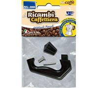 PARODI & PARODI 2-3 tazas Moka, compatibles con bialetti y otras marcas, 1 mango de repuesto para cafetera, neutral, estándar