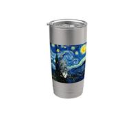 Parodia De La Zarigüeya De La Noche Estrellada En Van Gogh Estilo Pintura Al óleo Vaso térmico de acero inoxidable de doble pared