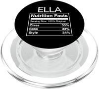 Parodia de Nombre Divertido de Ella Nutrition Facts Class Style PopSockets PopGrip para MagSafe