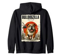Parodia Retro Bulldog Kaiju - Amante del Bulldog Monstruo japonés Sudadera con Capucha