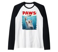 Parodia Scottish Fold Cat Paws - Gato Persiguiendo a los Amantes de los Gatos Ratones Camiseta Manga Raglan