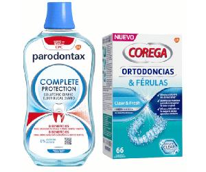 Parodontax Colutorio Complete Protection 500 ml + Corega Ortodoncias & Férulas Tabletas 66 uds