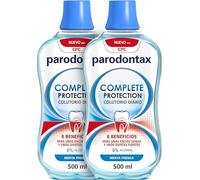 Parodontax Colutorio Complete Protection, Enjuague Bucal Diario Con 0% Alcohol, Para Unas Encías Sanas y Dientes Fuertes, Sabor Menta Fresca, Pack 2 x500ml