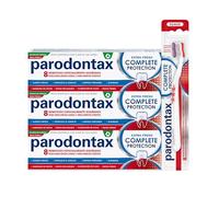 Parodontax Complete Protection Extra Fresh, Para el Sangrado de Encías, Pack de 3 Pastas de Dientes con 1 Cepillo de Dientes Suave