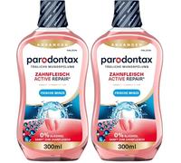 Parodontax Enjuague bucal activo para el cuidado de las encías, 300 ml, con sabor a menta fresca, sin alcohol (Paquete de 2)