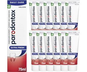Parodontax Pasta de dientes extra fresca contra el sangrado de las encías, frescura intensa, con flúor, 12 x 75 ml