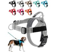 Paropet No Pull Dog Harness, Paropet Dog Harness, Soft, Breathable Padding, Durable D-Rings, and a Secure Grip Handle - Designed for Dogs of, from Small to Large Breeds (Gray,XS)