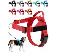 Paropet No Pull Dog Harness, Paropet Dog Harness, Soft, Breathable Padding, Durable D-Rings, and a Secure Grip Handle - Designed for Dogs of, from Small to Large Breeds (Red,XS)