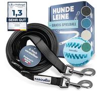 PAROWAU Correa para perros de 3 m [4 posiciones ajustable] + pelota de juguete para perros [cuidado dental para perros] correa perro accesorios perro correa para perros grandes juguetes para perros