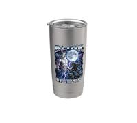 Parpadea si me quieres hombre lobo de luna llena Vaso térmico de acero inoxidable de doble pared