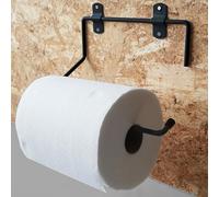 Parpyon® Nuevo Portarollos industrial de pared NEGRO para toallas de baño para rollos de papel toalla Ideal en cocina, garaje, gimnasio, para bobina de papel toalla de un solo uso (Modelo 3NE)