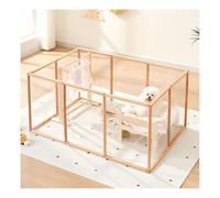 Parque acrílico para Perros, Valla de Parque for Perros, Puerta con Cerradura, Marco Madera, Forma Artesanal, pequeños a medianos, Varios tamaños(B,6pcs)