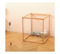 Parque acrílico para Perros, Valla de Parque for Perros, Puerta con Cerradura, Marco Madera, Forma Artesanal, pequeños a medianos, Varios tamaños(A,6pcs)