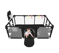 Parque Bebe,XXL plegable parque modular bebé con barreras/redes/pelota oceánica/4 asas, Playpen extra grande para bebés y niños, parque infantil, 180 x 120 x 66 cm negro