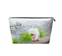 Parque Bichón Frisé Mascotas Perros Perros Bichón Frisé, Bolsa de Maquillaje Bolsa de cosméticos Bolsa de artículos de tocador de Viaje portátil Bolsa de artículos de tocador