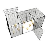 Parque Conejos Gallinero De Metal para Exterior con Cubierta Superior Y Puerta Lateral Rejilla De 1,5 Cm para Conejos, Cobayas, Patitos Y Cachorros, Varias Medidas Disponibles(109x36x46cm)