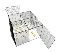 Parque Conejos Gallinero De Metal para Exterior con Cubierta Superior Y Puerta Lateral Rejilla De 1,5 Cm para Conejos, Cobayas, Patitos Y Cachorros, Varias Medidas Disponibles(72x72x46cm)