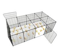 Parque Conejos Gallinero De Metal para Exterior con Cubierta Superior Y Puerta Lateral Rejilla De 1,5 Cm para Conejos, Cobayas, Patitos Y Cachorros, Varias Medidas Disponibles(109x72x46cm)