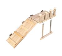 Parque de Actividades para Loros | Percha de Madera Natural para Loros - Escalera y para Jaula de Agapornis, Juguetes de Madera para Entrenamiento y Juego de Cacatúas y Guacamayos