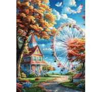 Parque de Atracciones de otoño Puzzle 500 Piezas Papel Adolescentes Cuentos de Hadas de Animales y Plantas Actividad Familiar Educativa Mejora Coordinación Ojo-Mano Fiestas Navideñas