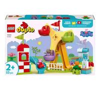 LEGO Duplo Peppa Pig Feria - Juegos para la Motricidad Fina para Niñas y Niños de 2+ Años - Parque de Atracciones con Noria y Tobogán de Juguete y 3 Figuras Inc. Danny Dog y Candy Cat 10453