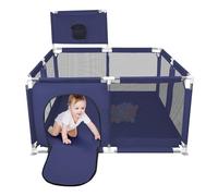 Parque de bebé de tela Oxford, parque de juegos para bebés, valla de bebe, pequeño parque infantil para el apartamento con puerta con cremallera (A-126 x 126 x 66 cm), color azul