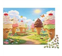 Parque de Conos de Helado Puzzle de 1000 Piezas Papel Puzzle para Adultos Escena Soleada Relajación Decoración Hogar Regalo 70x50cm/1000pcs